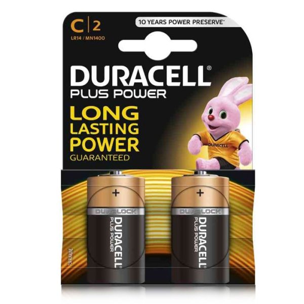 BATTERIA 1/2 TORCIA C 1,5V PLUS POWER MN1400 LR14 CONFEZIONE 2 PEZZI DURACELL