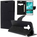 CUSTODIA per ASUS ZENFONE 3 (ZE520KL), 5.2" POLLICI - FLIP ORIZZONTALE CON INTERNO IN TPU, STAND E PORTA CARTE COLORE NERO