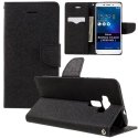 CUSTODIA per ASUS ZENFONE 3 LASER (ZC551KL), 5.5" POLLICI - FLIP ORIZZONTALE CON INTERNO IN TPU, STAND E PORTA CARTE COLORE NERO