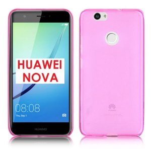 CUSTODIA per HUAWEI NOVA IN GEL TPU SILICONE COLORE ROSA TRASPARENTE