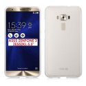 CUSTODIA per ASUS ZENFONE 3, ZE552KL, 5.5" POLLICI IN GEL TPU SILICONE COLORE BIANCO TRASPARENTE