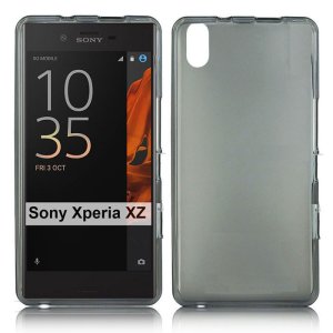 CUSTODIA per SONY XPERIA XZ (F8331), XPERIA XZs (G8231) IN GEL TPU SILICONE COLORE NERO TRASPARENTE