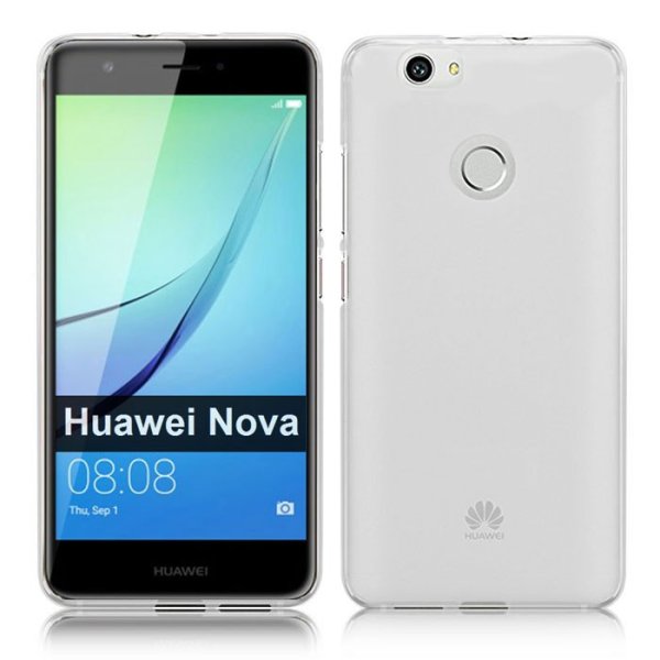 CUSTODIA per HUAWEI NOVA IN GEL TPU SILICONE COLORE BIANCO TRASPARENTE