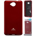 CUSTODIA per MICROSOFT LUMIA 650 IN GEL TPU SILICONE COLORE ROSSO LUCIDO CON GLITTER ALTA QUALITA' MERCURY BLISTER