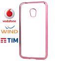 CUSTODIA per TIM SMART, WIND SMART, VODAFONE SMART TURBO 7 (VFD500), ALCATEL OT-5045X IN GEL TPU TRASPARENTE CON CORNICE FUCSIA