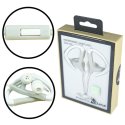 AURICOLARE STEREO con CONNETTORE JACK 3,5mm - GOMMINI E ARCHETTO + TASTO DI RISPOSTA COLORE BIANCO CU-1300 ACURA