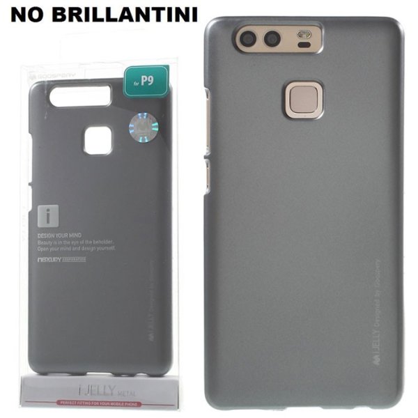 CUSTODIA per HUAWEI P9 IN GEL TPU SILICONE COLORE GRIGIO ALTA QUALITA' MERCURY I-JELLY BLISTER (NO BRILLANTINI)