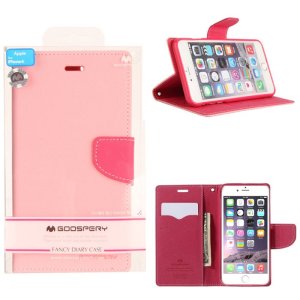 CUSTODIA per APPLE IPHONE 6, 6S 4.7" POLLICI - FLIP ORIZZONTALE CON INTERNO IN TPU, STAND E PORTA CARTE COLORE ROSA FANCY DIARY