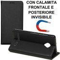 CUSTODIA per LENOVO VIBE C2 (k10a40), VIBE C2 POWER - FLIP ORIZZONTALE con CHIUSURA MAGNETICA INVISIBILE ED INTERNO IN TPU NERO