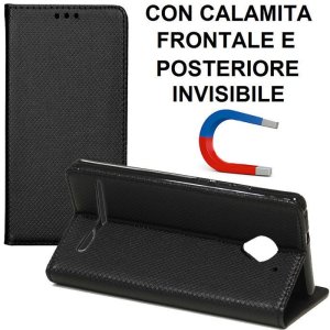 CUSTODIA per LENOVO VIBE C2 (k10a40), VIBE C2 POWER - FLIP ORIZZONTALE con CHIUSURA MAGNETICA INVISIBILE ED INTERNO IN TPU NERO