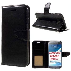 CUSTODIA per SAMSUNG N7100 GALAXY NOTE 2, N7105 - FLIP ORIZZONTALE SIMILPELLE CON CHIUSURA MAGNETICA E INTERNO IN TPU NERO