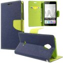 CUSTODIA per WIKO FREDDY -  FLIP ORIZZONTALE CON INTERNO IN TPU, STAND, PORTA CARTE E CHIUSURA MAGNETICA COLORE BLU