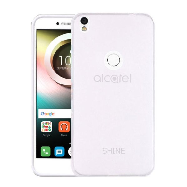 CUSTODIA per ALCATEL ONE TOUCH SHINE LITE, OT-5080X IN GEL TPU SILICONE COLORE BIANCO TRASPARENTE