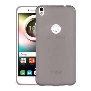 CUSTODIA per ALCATEL ONE TOUCH SHINE LITE, OT-5080X IN GEL TPU SILICONE COLORE NERO TRASPARENTE