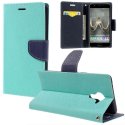 CUSTODIA per WIKO U FEEL PRIME - FLIP ORIZZONTALE CON INTERNO IN TPU, STAND E PORTA CARTE COLORE VERDE ACQUA