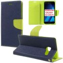 CUSTODIA per SAMSUNG SM-A320 GALAXY A3 (2017) - FLIP ORIZZONTALE CON STAND, INTERNO IN TPU SILICONE E PORTA CARTE COLORE BLU