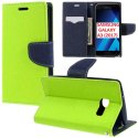 CUSTODIA per SAMSUNG SM-A320 GALAXY A3 (2017) - FLIP ORIZZONTALE CON STAND, INTERNO IN TPU SILICONE E PORTA CARTE COLORE VERDE