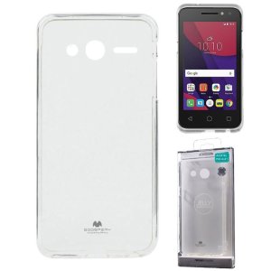 CUSTODIA per ALCATEL PIXI 4 - 3G - 4" POLLICI 4034D IN GEL TPU SILICONE TRASPARENTE ALTA QUALITA' MERCURY BLISTER