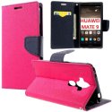 CUSTODIA per HUAWEI MATE 9 - FLIP ORIZZONTALE CON INTERNO IN TPU SILICONE, STAND E CHIUSURA MAGNETICA COLORE FUCSIA