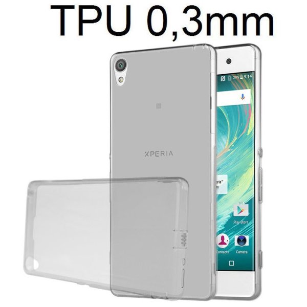 CUSTODIA per SONY XPERIA XA ULTRA F3211, XA ULTRA DUAL F3212 IN GEL TPU SILICONE ULTRA SLIM 0,3mm COLORE NERO TRASPARENTE