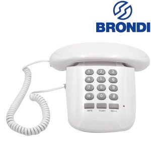 TELEFONO FISSO BRONDI SOLE CON INDICATORE LINEA IMPEGNATA E VOLUME SUONERIA SELEZIONABILE COLORE BIANCO