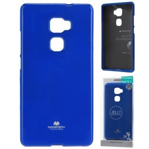 CUSTODIA per HUAWEI MATE S IN GEL TPU SILICONE COLORE BLU LUCIDO CON GLITTER ALTA QUALITA' MERCURY BLISTER