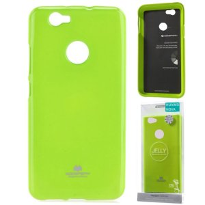 CUSTODIA per HUAWEI NOVA IN GEL TPU SILICONE COLORE VERDE LUCIDO CON GLITTER ALTA QUALITA' MERCURY BLISTER