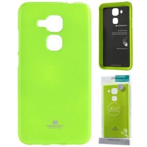 CUSTODIA HUAWEI NOVA PLUS, G9 PLUS IN GEL TPU SILICONE COLORE VERDE LUCIDO CON GLITTER ALTA QUALITA' MERCURY BLISTER