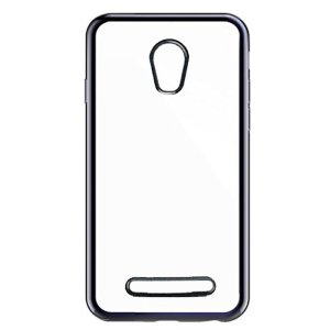 CUSTODIA per ALCATEL OT-5010D PIXI 4 5.0 3G - 5" POLLICI IN GEL TPU SILICONE TRASPARENTE CON CORNICE COLORE NERO