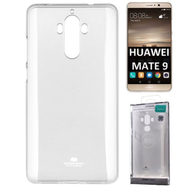 CUSTODIA per HUAWEI MATE 9 IN GEL TPU SILICONE TRASPARENTE ALTA QUALITA' MERCURY BLISTER