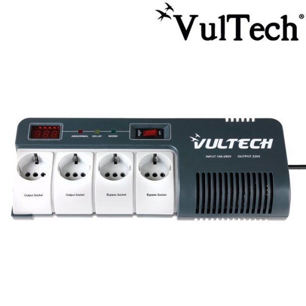 STABILIZZATORE DI TENSIONE AVR 1000VA CON LCD 600W VULTECH GS-1000AVR