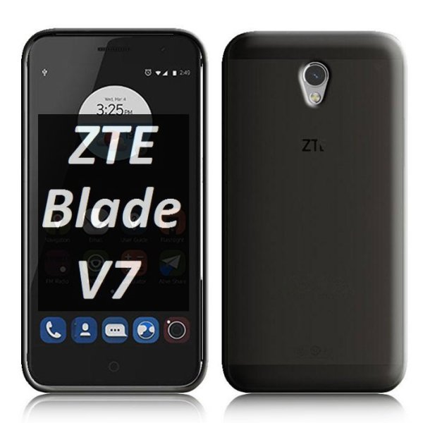 CUSTODIA per ZTE BLADE V7 IN GEL TPU SILICONE COLORE NERO TRASPARENTE