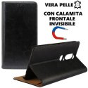 CUSTODIA per LENOVO VIBE K6 NOTE (K53a48) - FLIP ORIZZONTALE VERA PELLE CON CHIUSURA MAGNETICA INVISIBILE E INTERNO IN TPU NERO