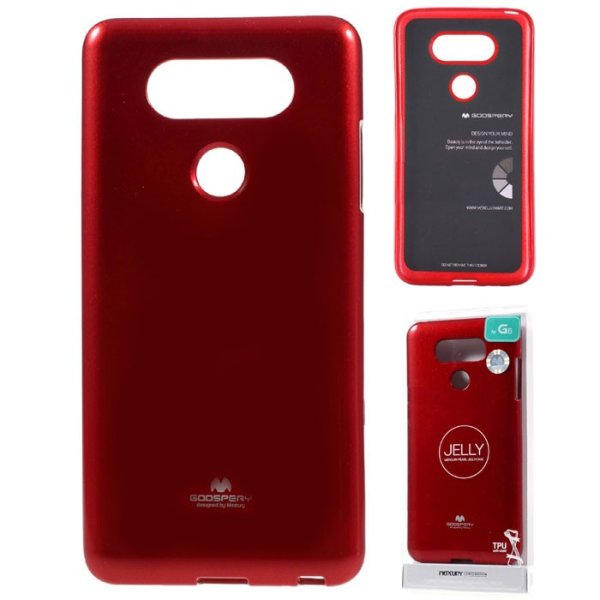 CUSTODIA per LG G6, H870, G6 DUAL SIM H870DS COLORE ROSSO LUCIDO CON GLITTER ALTA QUALITA' MERCURY BLISTER