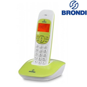 CORDLESS ECO DECT CON VIVAVOCE E SVEGLIA COLORE BIANCO E VERDE NICE BRONDI