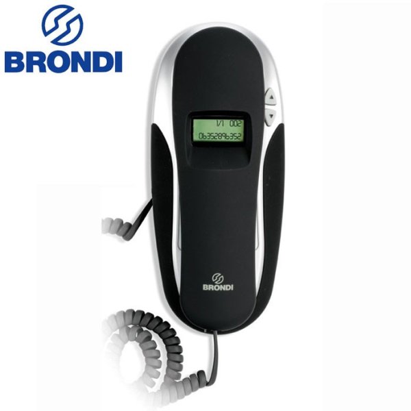 TELEFONO FISSO (GONDOLA) BRONDI KENOBY CID con DISPLAY A VISTA COLORE GRIGIO E BIANCO