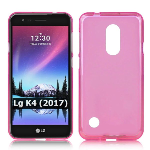 CUSTODIA per LG K4 (2017), M160 IN GEL TPU SILICONE COLORE ROSA TRASPARENTE