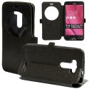 CUSTODIA per ASUS ZENFONE GO ZB552KL, 5.5" POLLICI - FLIP ORIZZONTALE CON FINESTRA ID ED INTERNO IN TPU COLORE NERO