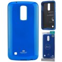 CUSTODIA per LG K10 (2017) IN GEL TPU SILICONE COLORE BLU LUCIDO CON GLITTER ALTA QUALITA' MERCURY BLISTER