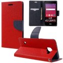 CUSTODIA per LG K3 (2017) - FLIP ORIZZONTALE CON INTERNO IN TPU, STAND, TASCHE PORTA CARTE E CHIUSURA MAGNETICA COLORE ROSSO