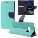 CUSTODIA per SAMSUNG SM-G950 GALAXY S8 - FLIP ORIZZONTALE CON STAND, INTERNO IN TPU SILICONE E PORTA CARTE COLORE VERDE ACQUA