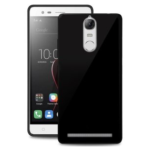 CUSTODIA per LENOVO VIBE K5 NOTE, K5 NOTE PRO IN GEL TPU SILICONE SLIM COLORE NERO METALLIZZATO