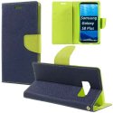 CUSTODIA per SAMSUNG SM-G955 GALAXY S8 PLUS - FLIP ORIZZONTALE CON STAND, INTERNO IN TPU SILICONE E PORTA CARTE COLORE BLU