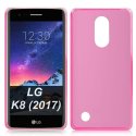 CUSTODIA per LG K8 (2017), X300, M200N IN GEL TPU SILICONE COLORE ROSA TRASPARENTE