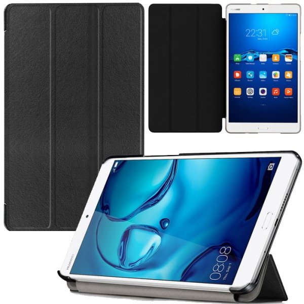 CUSTODIA per HUAWEI MEDIAPAD M3 8.4 - 8.4" POLLICI - BOOK ORIZZONTALE CON STAND COLORE NERO