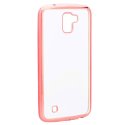 CUSTODIA per LG K3 (2017) IN GEL TPU SILICONE TRASPARENTE CON CORNICE COLORE ROSA ORO