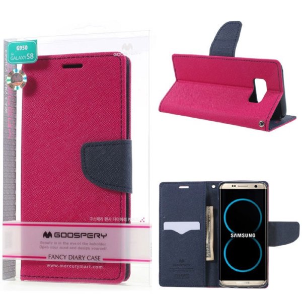 CUSTODIA per SAMSUNG SM-G950 GALAXY S8 - FLIP ORIZZONTALE CON STAND E INTERNO IN TPU SILICONE COLORE FUCSIA ALTA QUALITA'