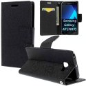 CUSTODIA per SAMSUNG SM-A720 GALAXY A7 (2017) - FLIP ORIZZONTALE CON STAND, INTERNO IN TPU SILICONE E PORTA CARTE COLORE NERO