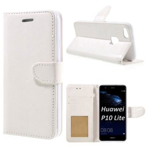 CUSTODIA per HUAWEI P10 LITE - FLIP ORIZZONTALE SIMILPELLE CON  INTERNO IN TPU E CHIUSURA MAGNETICA COLORE BIANCO