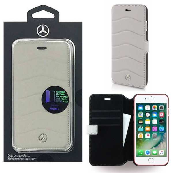 CUSTODIA per APPLE IPHONE SE (2020/2022), IPHONE (7/8) - FLIP ORIZZONTALE PELLE CON CHIUSURA MAGNETICA GRIGIO MERCEDES